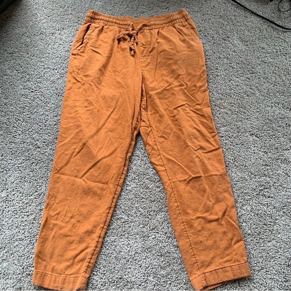 Old Navy Linen Blend Straight Leg Cropped Pants Size Medium - Picture 2 of 8